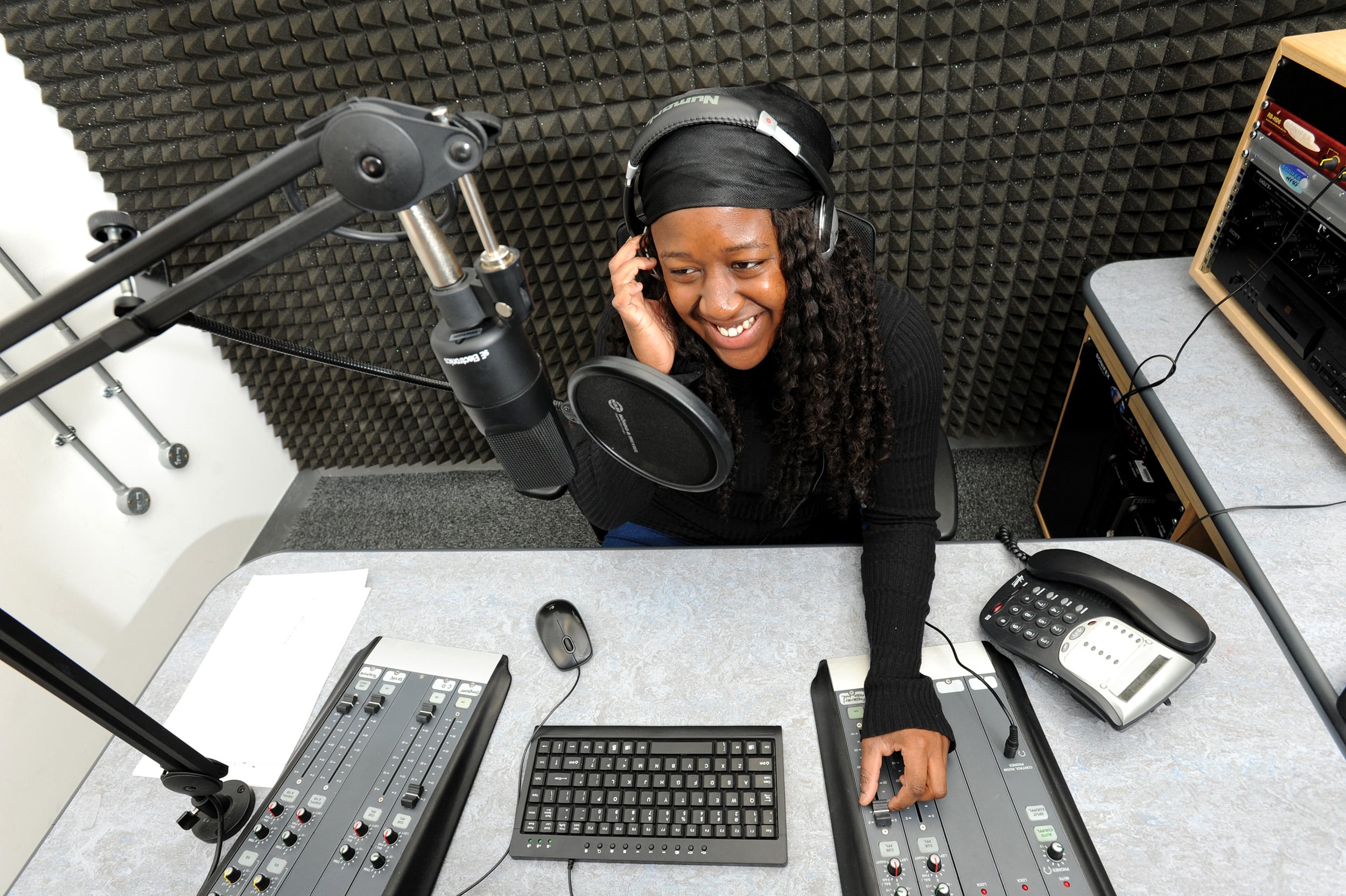 Student in radio station