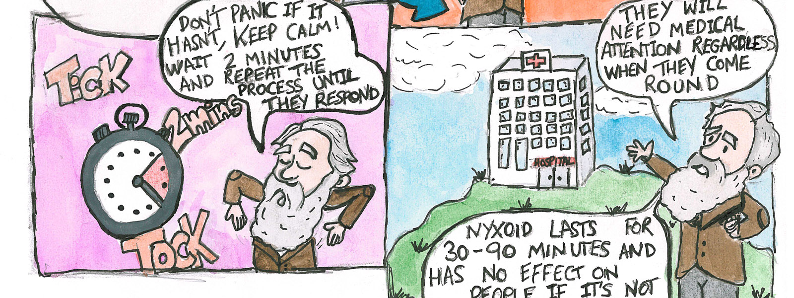 A close up of a cartoon strip