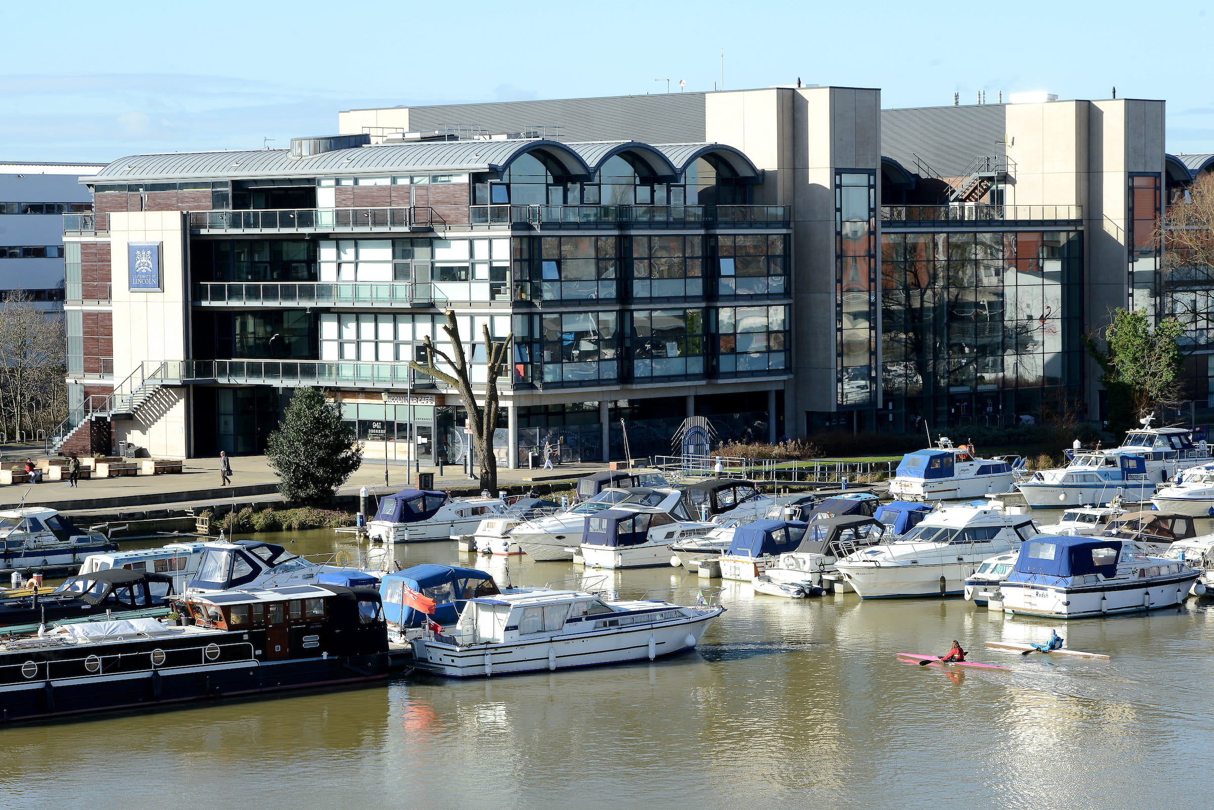 Minerva Building with part of th Brayford Pool Marina